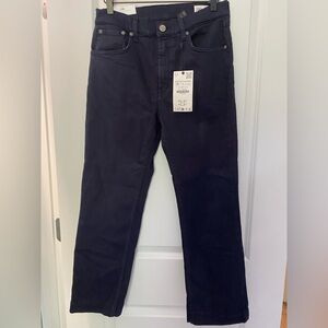 NWT Zara The Cropped Bootcut Signature Denim in Navy Blue Jeans Women’s Size 6